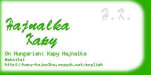 hajnalka kapy business card
